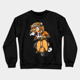 tiger rides a vespa Crewneck Sweatshirt